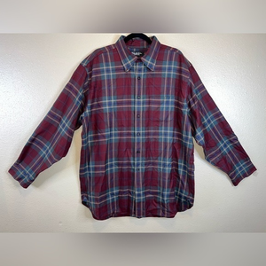 Brooks Brothers Long Sleeve Wool Blend Button Up‎ Plaid Shirt Men's XL/R